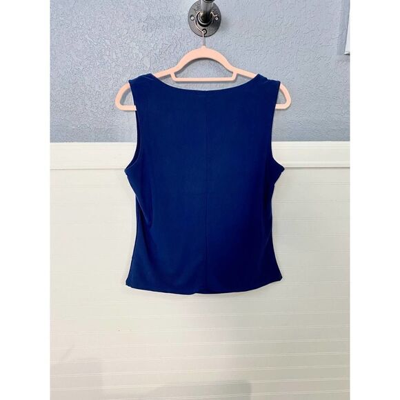 Luxology Navy Draped Sleeveless Blouse - Picture 6 of 7